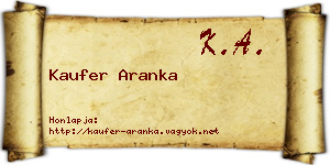 Kaufer Aranka névjegykártya