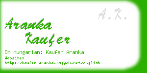 aranka kaufer business card